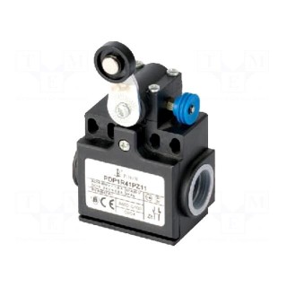 Limit switch | lever R 26,5mm, plastic roller Ø18mm,with reset