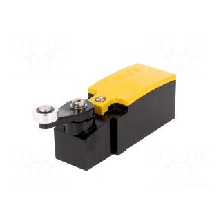 Limit switch | lever R 27mm, plastic roller Ø14mm | NO + NC | 6A