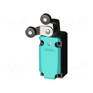 Limit switch | lever R 27mm, plastic roller Ø19mm, double | 10A