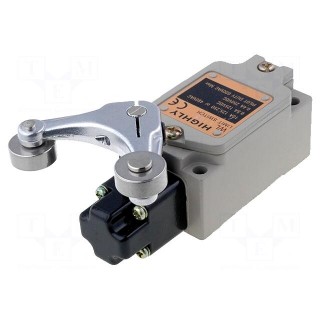 Limit switch | lever R 38mm, metal roller Ø17,5mm, double | 10A