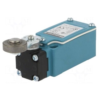 Limit switch | lever R 46,5mm, metal roller Ø19mm | NO + NC | 6A