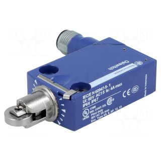 Limit switch | metal roller Ø11,6mm | NO + NC | 6A | max.250VAC | IP66
