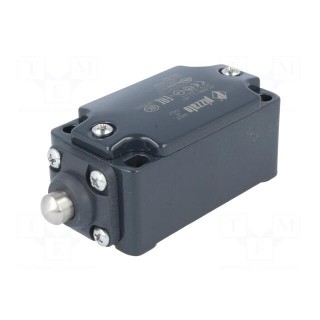 Limit switch | pin plunger Ø10mm | NO + NC | 10A | max.500VAC | PG13,5