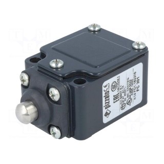 Limit switch | pin plunger Ø10mm | NO + NC | 6A | 400VAC | PG11 | IP67
