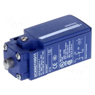 Limit switch | pin plunger Ø8mm | NO + NC | 10A | max.240VAC | PG11