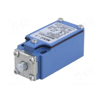 Limit switch | pin plunger Ø8mm | NO + NC | 10A | max.400VAC | PG13,5