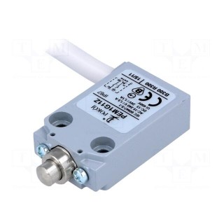 Limit switch | pin plunger Ø8mm | NO + NC | 5A | max.240VAC | lead 1m