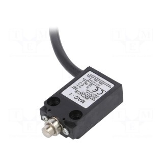 Limit switch | pin plunger Ø8mm | NO + NC | 5A | max.240VAC | lead 1m