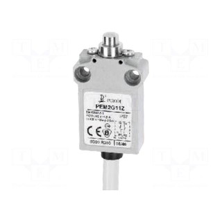 Limit switch | pin plunger Ø8mm | NO + NC | 5A | max.250VAC | lead 1m