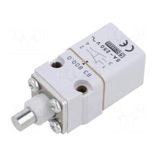Limit switch | pin plunger Ø8mm | SPDT | 5A | max.250VAC | IP65