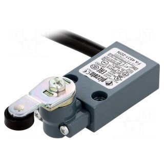 Limit switch | roller lever | NO + NC | 4A | max.250VAC | lead 2m | 20mm