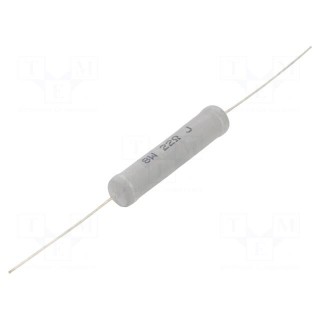 Resistor: metal oxide | THT | 22Ω | 8W | ±5% | Ø8x39.5mm | wire Ø 0.75mm