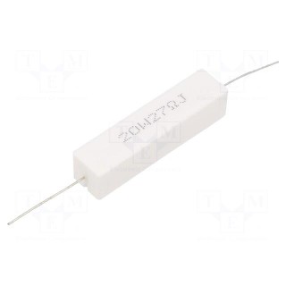 Resistor: wire-wound | cement | THT | 27Ω | 20W | ±5% | 13x13x60mm