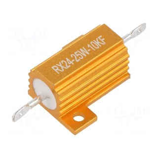 Resistor: wire-wound | with heatsink | 10kΩ | 25W | ±1% | 30ppm/°C