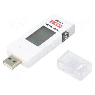 Tester: USB socket | LCD | VDC: 3÷9V | 10mVDC | 10mA | Range: 0÷9999mAh