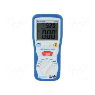 Meter: grounding resistance | LCD | VAC: 1÷750V | VDC: 1÷1000V