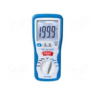 Meter: short circuit loop impedance | LCD | 3,5 digit | VAC: 50÷250V