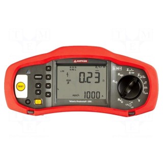 Meter: appliance meter | LCD | Earthing R range: 200Ω,2kΩ | IP40