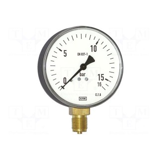Manometer | 0÷600mbar | Class: 1.6 | 100mm | Temp: -40÷60°C | IP54