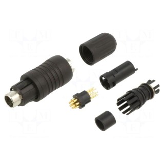 Connector: circular | 430 | 125V | PIN: 7 | plug | male | soldering | 1A