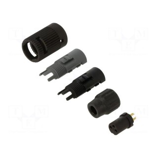 Connector: circular | 710 | 125V | PIN: 3 | plug | female | soldering | 4A