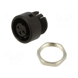 Connector: circular | 710 | 125V | PIN: 3 | socket | female | soldering