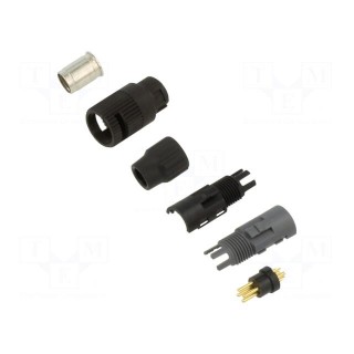 Connector: circular | 710 | 125V | PIN: 4 | plug | male | soldering | 3A