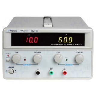 Power supply: laboratory | single-channel,linear | 0÷60VDC | 0÷10A