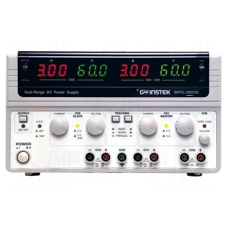 Power supply: laboratory | Channels: 3 | 0÷30VDC | 0÷6A | 0÷60VDC | 0÷3A