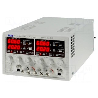 Power supply: laboratory | Channels: 2 | 0÷60VDC | 0÷20A | 0÷60VDC