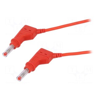 Connection cable | 32A | banana plug 4mm,both sides | Len: 0.5m | red