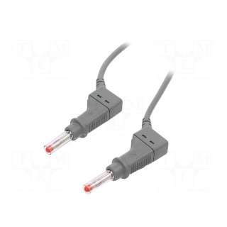 Connection cable | 32A | banana plug 4mm,both sides | Len: 1m | grey