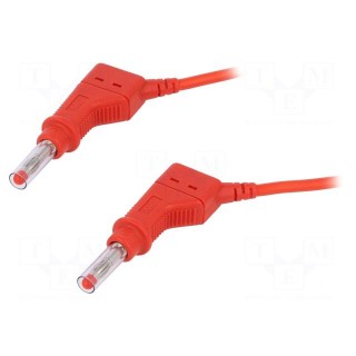 Connection cable | 32A | banana plug 4mm,both sides | Len: 2m | red