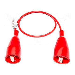 Connection cable | both sides,aligator clip | Len: 0.71m | red