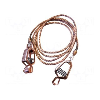 Ground/earth cable | both sides,aligator clip | Len: 3.6m | copper