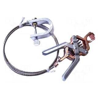 Ground/earth cable | C-Clamp,aligator clip | Len: 1.5m