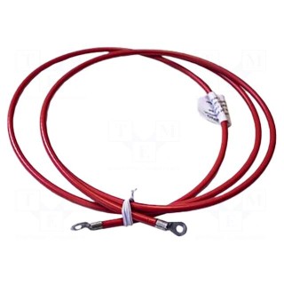 Ground/earth cable | ring terminal,both sides | Len: 0.91m | orange