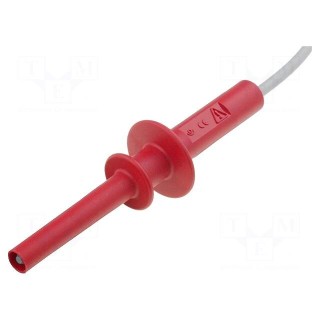 Test lead | 10A | free end,banana plug 4mm | Urated: 5kV | Len: 1m | red