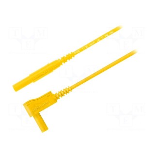 Test lead | 16A | banana plug 4mm,angular banana plug 4mm | yellow