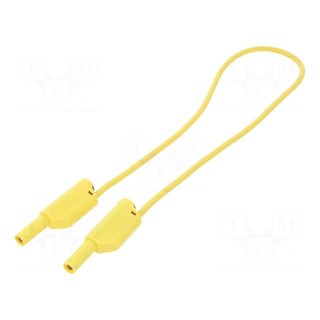 Test lead | 16A | banana plug 4mm,both sides | Len: 0.5m | yellow