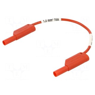 Test lead | 16A | banana plug 4mm,both sides | Urated: 1kV | red