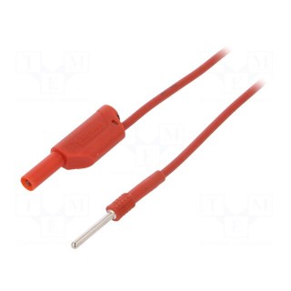 Test lead | 19A | Len: 0.5m | red | Cond.cross sec: 1mm2 | Rcont max: 7mΩ