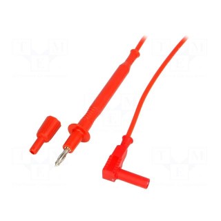 Test lead | 20A | 4mm banana plug-probe tip | with protection | red