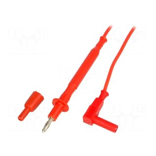 Test lead | 20A | 4mm banana plug-probe tip | with protection | red