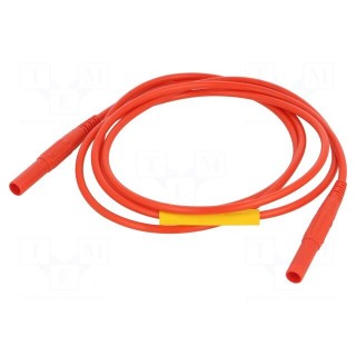 Test lead | 32A | banana plug 4mm x2 | insulated | Urated: 1kV | red