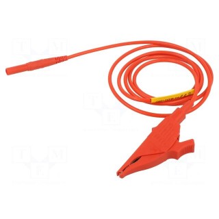 Test lead | 32A | banana plug 4mm,aligator clip | insulated | red