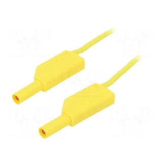Test lead | 32A | banana plug 4mm,both sides | Len: 0.5m | yellow