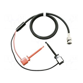 Test lead | 5A | BNC plug,clip-on hook probe x2 | Len: 0.91m | black