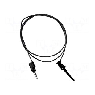 Test lead | 5A | clip-on hook probe,banana plug 4mm | Len: 0.3m