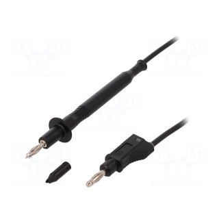 Test lead | 60VDC | 20A | probe tip,banana plug 4mm | Len: 1m | black